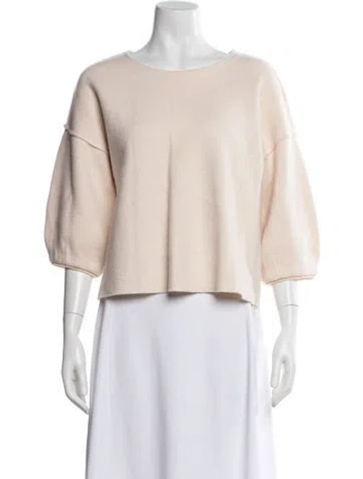 Pre-owned Alice And Olivia Wool Crew Neck Sweater In Neutral