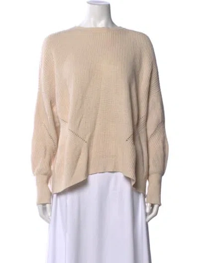 Pre-owned Alice And Olivia Wool Crew Neck Sweater In Neutral