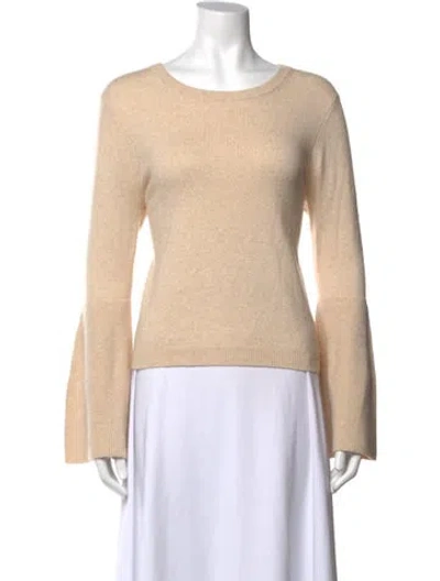 Pre-owned Alice And Olivia Wool Crew Neck Sweater In Neutral