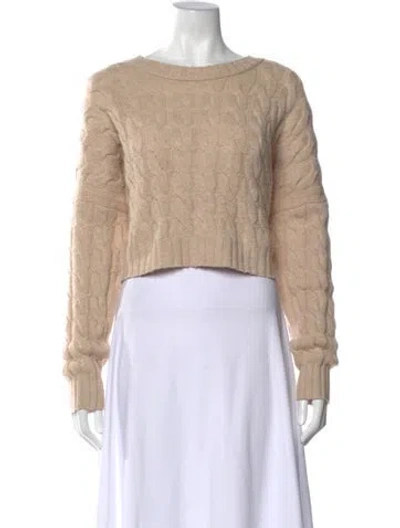 Pre-owned Alice And Olivia Wool Crew Neck Sweater In Neutral