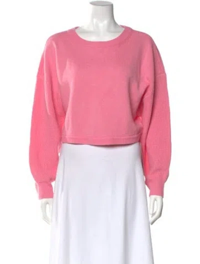 Pre-owned Alice And Olivia Wool Crew Neck Sweater In Pink