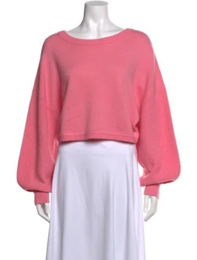 Pre-owned Alice And Olivia Wool Crew Neck Sweater In Pink