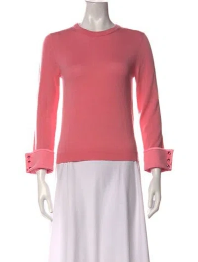 Pre-owned Alice And Olivia Wool Crew Neck Sweater In Pink