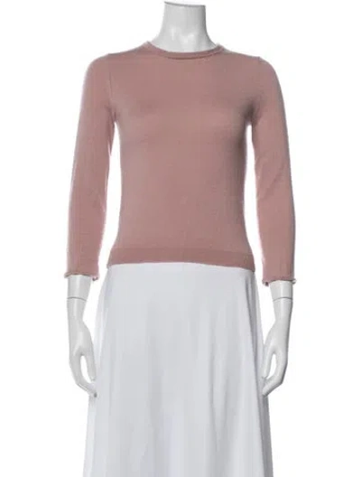 Pre-owned Alice And Olivia Wool Crew Neck Sweater In Pink
