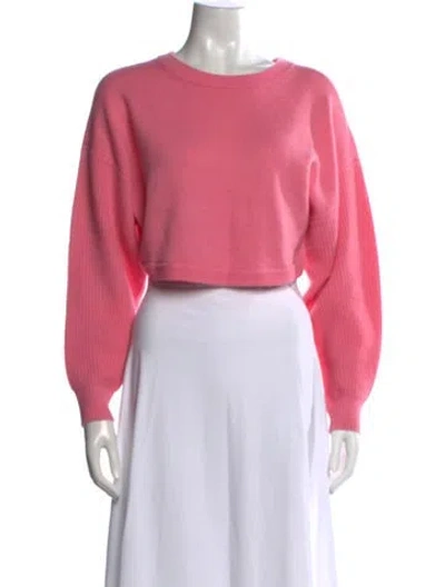 Pre-owned Alice And Olivia Wool Crew Neck Sweater In Pink