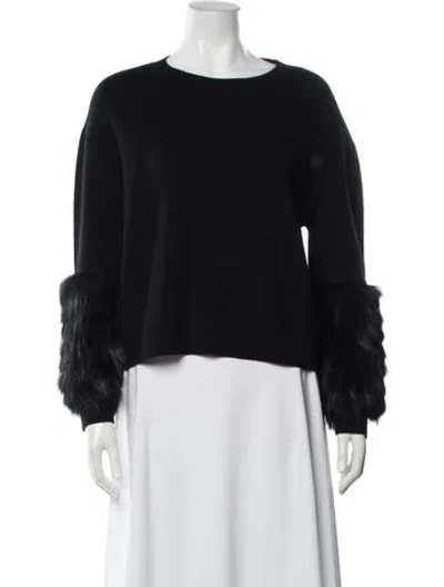 Pre-owned Alice And Olivia Wool Crew Neck Sweater W/ Tags In Black