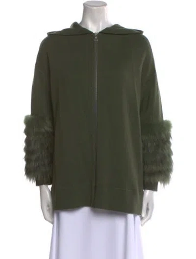 Pre-owned Alice And Olivia Wool Crew Neck Sweater W/ Tags In Green