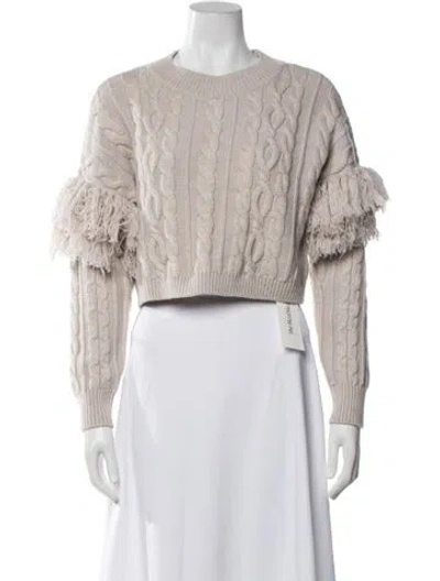 Pre-owned Alice And Olivia Wool Crew Neck Sweater W/ Tags In Neutrals