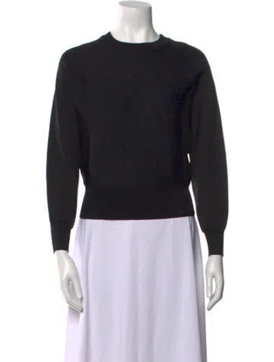 Pre-owned Alice And Olivia Wool Crew Neck Sweatshirt In Black