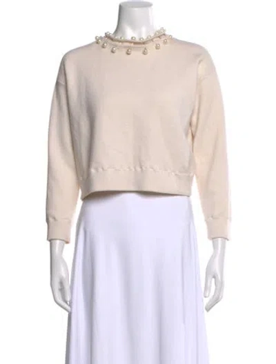Pre-owned Alice And Olivia Wool Crew Neck Sweatshirt In Neutral