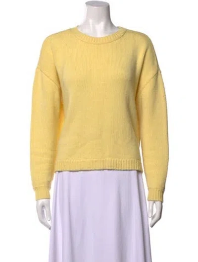 Pre-owned Alice And Olivia Wool Crew Neck Sweatshirt In Yellow