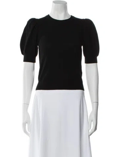 Pre-owned Alice And Olivia Wool Crew Neck Top In Black