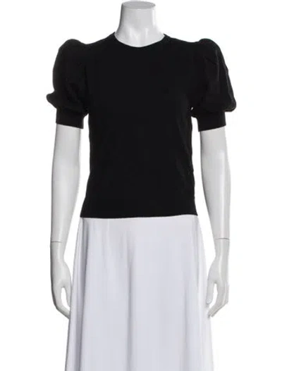 Pre-owned Alice And Olivia Wool Crew Neck Top In Black