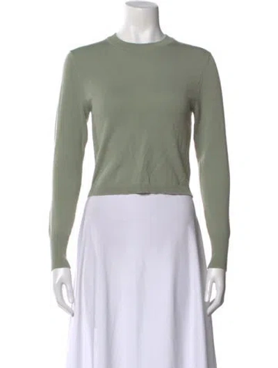 Pre-owned Alice And Olivia Wool Crew Neck Top In Green