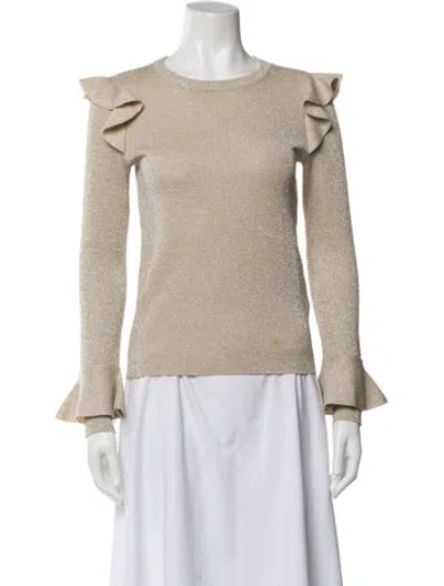 Pre-owned Alice And Olivia Wool Crew Neck Top In Neutral