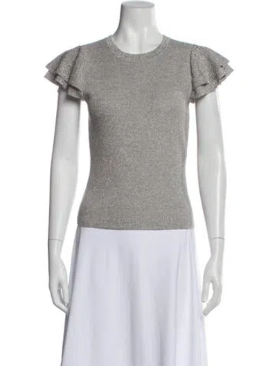 Pre-owned Alice And Olivia Wool Crew Neck Top W/ Tags In Blue