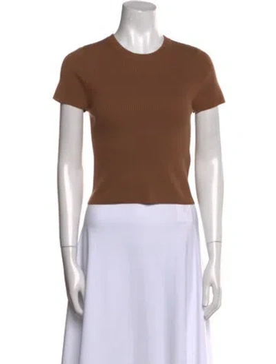 Pre-owned Alice And Olivia Wool Crew Neck T-shirt In Brown