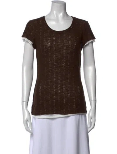 Pre-owned Alice And Olivia Wool Crew Neck T-shirt In Brown