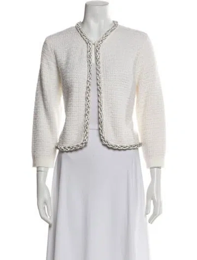 Pre-owned Alice And Olivia Wool Evening Jacket In White