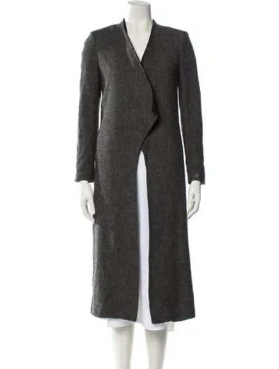Pre-owned Alice And Olivia Wool Faux Fur Coat In Gray