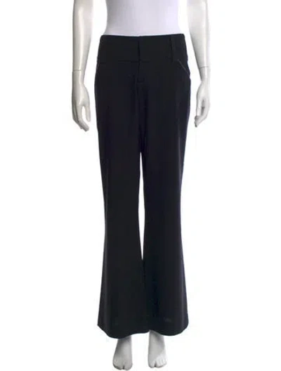 Pre-owned Alice And Olivia Wool Flared Pants In Black