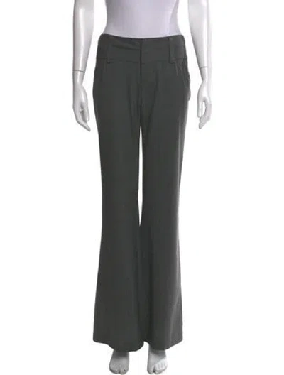 Pre-owned Alice And Olivia Wool Flared Pants In Grey