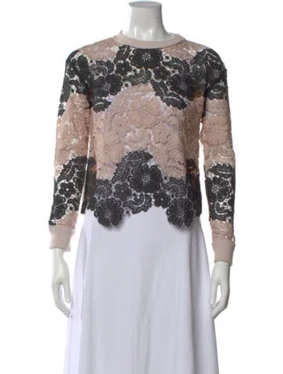 Pre-owned Alice And Olivia Wool Floral Print Sweater In Neutral