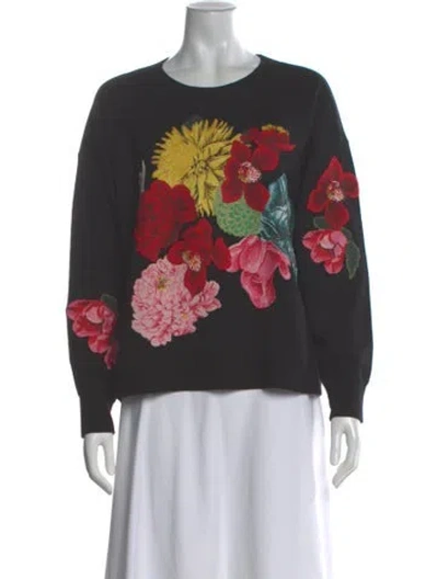 Pre-owned Alice And Olivia Wool Floral Print Sweater W/ Tags In Multi