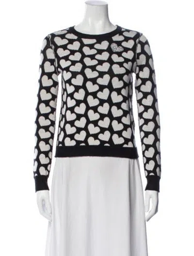 Pre-owned Alice And Olivia Wool Floral Print Sweater In White