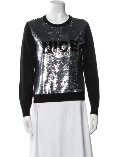 Pre-owned Alice And Olivia Wool Graphic Print Jacket In Black