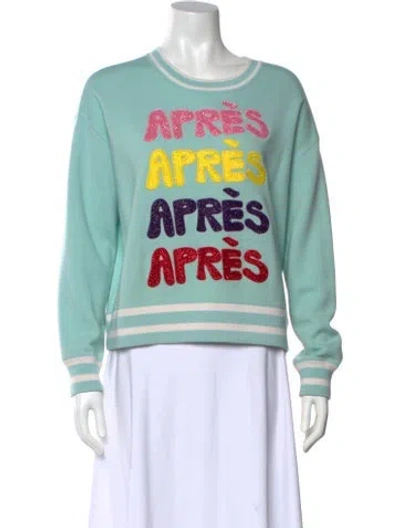 Pre-owned Alice And Olivia Wool Graphic Print Sweater In Blue
