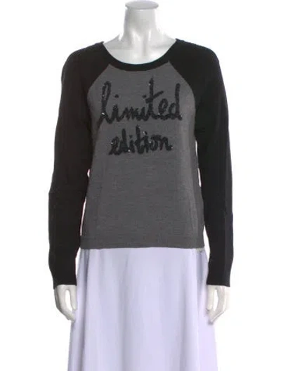 Pre-owned Alice And Olivia Wool Graphic Print Sweater In Multi