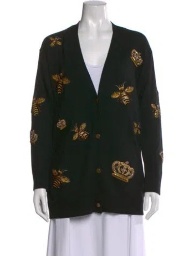Pre-owned Alice And Olivia Wool Graphic Print Sweater In Multi