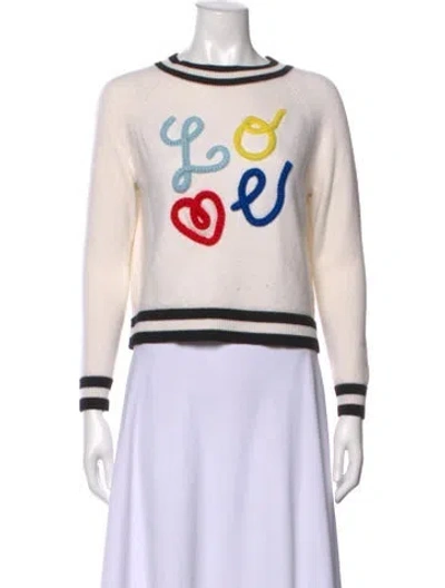 Pre-owned Alice And Olivia Wool Graphic Print Sweater In Pink
