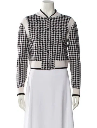 Pre-owned Alice And Olivia Wool Houndstooth Print Sweater In Multi