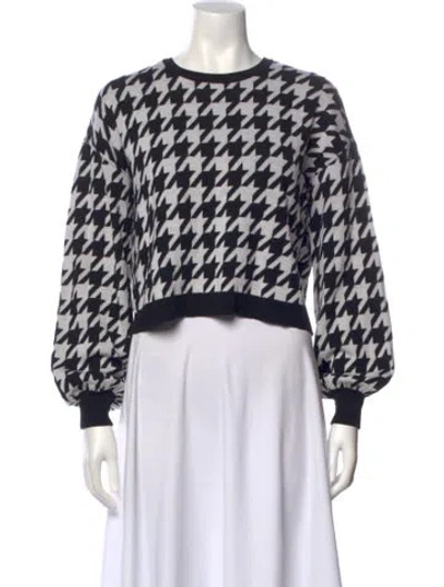 Pre-owned Alice And Olivia Wool Houndstooth Print Sweater In Multi