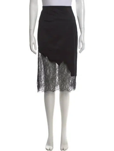 Pre-owned Alice And Olivia Wool Knee-length Skirt In Black