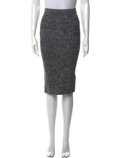 Pre-owned Alice And Olivia Wool Knee-length Skirt In Gray