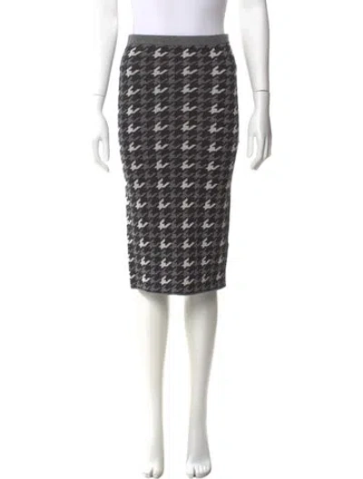 Pre-owned Alice And Olivia Wool Knee-length Skirt In Gray