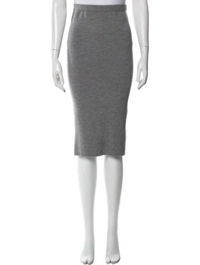 Pre-owned Alice And Olivia Wool Knee-length Skirt In Gray