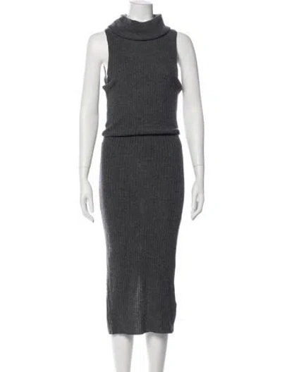 Pre-owned Alice And Olivia Wool Long Dress In Blue