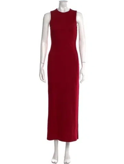 Pre-owned Alice And Olivia Wool Long Dress In Red