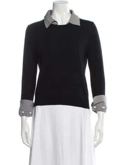 Pre-owned Alice And Olivia Wool Long Sleeve Top In Black