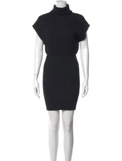 Pre-owned Alice And Olivia Wool Midi Length Dress In Black