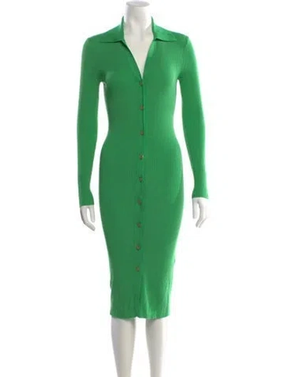 Pre-owned Alice And Olivia Wool Midi Length Dress In Green