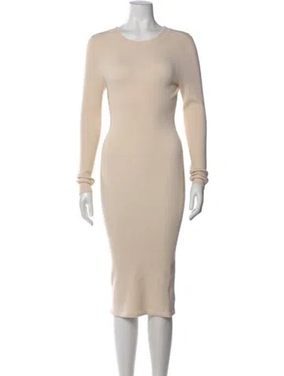 Pre-owned Alice And Olivia Wool Midi Length Dress In Neutral