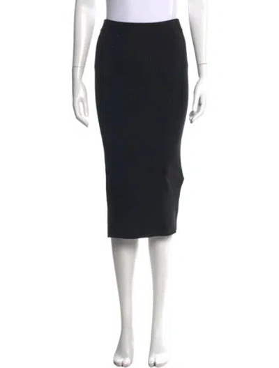 Pre-owned Alice And Olivia Wool Midi Length Skirt In Black