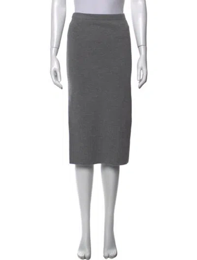 Pre-owned Alice And Olivia Wool Midi Length Skirt In Grey