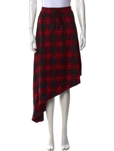 Pre-owned Alice And Olivia Wool Midi Length Skirt In Red