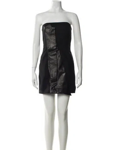 Pre-owned Alice And Olivia Wool Mini Dress In Black